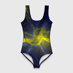 Женский купальник-боди Разлом космических неоновых плит