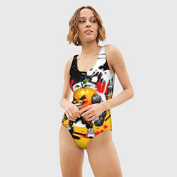 Купальник-боди 3D женский Итальянские мемы Udin Din Din Dun, цвет: 3D-принт — фото 2