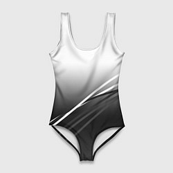 Женский купальник-боди Градиент с полосами из белого в тёмный