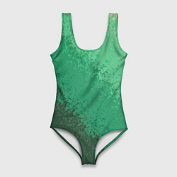 Женский купальник-боди Градиент текстурный зелёный