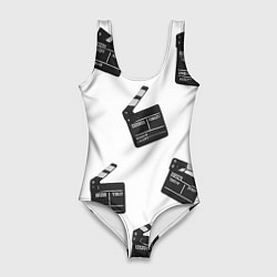 Купальник-боди 3D женский Съёмочная хлопушка, цвет: 3D-принт