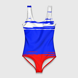 Купальник-боди 3D женский Патриот - флаг, цвет: 3D-принт