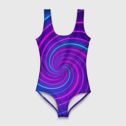 Женский купальник-боди Сине-фиолетовая спираль