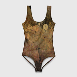Женский купальник-боди Абстракция - dark pink paint spill