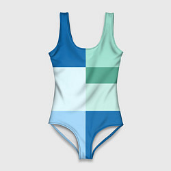Женский купальник-боди Мятное небо колор-блок