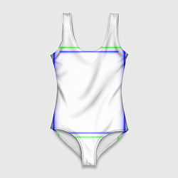 Женский купальник-боди Neon white green light blue