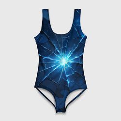Женский купальник-боди Синий камуфляж со вспышками