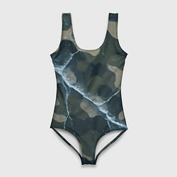 Купальник-боди 3D женский Ледяной камуфляж, цвет: 3D-принт