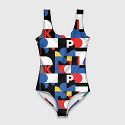 Женский купальник-боди Геометрия букв