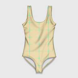 Женский купальник-боди Color beige green crosses