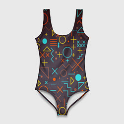 Женский купальник-боди Different shapes of geometry