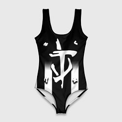 Женский купальник-боди Doom line white