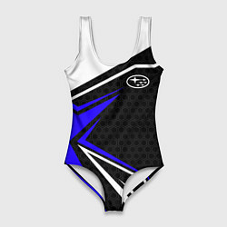 Купальник-боди 3D женский Субару - blue sport, цвет: 3D-принт