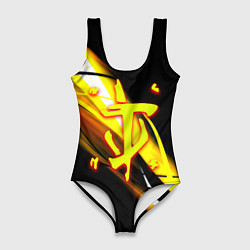 Купальник-боди 3D женский Doom геометрия из полос, цвет: 3D-принт