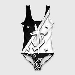 Купальник-боди 3D женский Doom стильная геометрия, цвет: 3D-принт