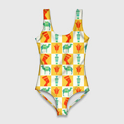 Купальник-боди 3D женский Мотивы Египта, цвет: 3D-принт