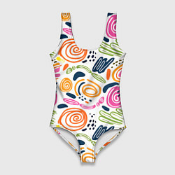 Женский купальник-боди Яркие спирали