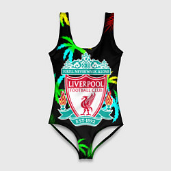 Купальник-боди 3D женский Liverpool тропики, цвет: 3D-принт