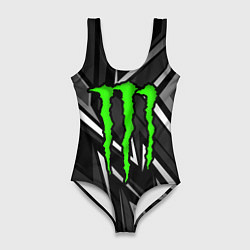 Купальник-боди 3D женский Monster energy - монохромный, цвет: 3D-принт