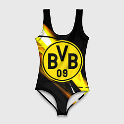 Купальник-боди 3D женский Borussia спортивная геометрия, цвет: 3D-принт