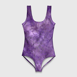 Купальник-боди 3D женский Абстракция - violet oil painting, цвет: 3D-принт