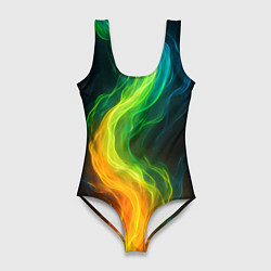 Женский купальник-боди Разноцветное пламя