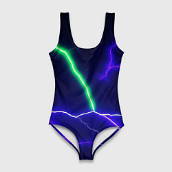 Купальник-боди 3D женский Multicolored lightning, цвет: 3D-принт