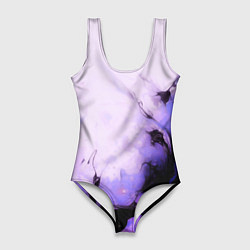 Купальник-боди 3D женский Взрывной индиго светлый, цвет: 3D-принт