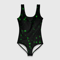 Купальник-боди 3D женский Color green khaki, цвет: 3D-принт