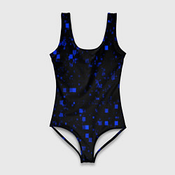 Купальник-боди 3D женский Color blue khaki, цвет: 3D-принт