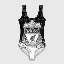 Купальник-боди 3D женский Liverpool японские символы краски, цвет: 3D-принт