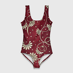 Женский купальник-боди Красный бархат