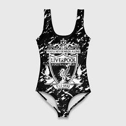 Купальник-боди 3D женский Ливерпуль белые штриха красок, цвет: 3D-принт