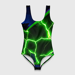 Женский купальник-боди Neon green glow