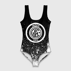 Купальник-боди 3D женский Inter белый всплеск краско, цвет: 3D-принт