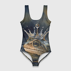 Купальник-боди 3D женский Акварельная Царевна-лягушка и капля, цвет: 3D-принт