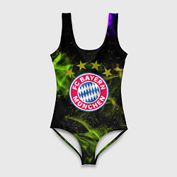 Купальник-боди 3D женский Бавария Мюнхен огонь, цвет: 3D-принт