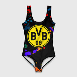 Купальник-боди 3D женский Borussia краски всплеск текстура, цвет: 3D-принт