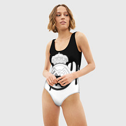 Купальник-боди 3D женский Реал Мадрид жидкие краски текстура, цвет: 3D-принт — фото 2