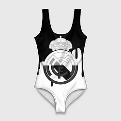 Купальник-боди 3D женский Реал Мадрид жидкие краски текстура, цвет: 3D-принт