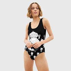 Купальник-боди 3D женский Реал Мадрид люди краски, цвет: 3D-принт — фото 2