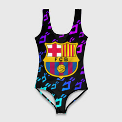 Купальник-боди 3D женский Barcelona x jojo pattern neon, цвет: 3D-принт
