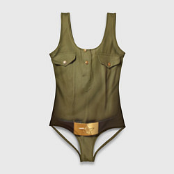 Купальник-боди 3D женский Униформа солдата, цвет: 3D-принт