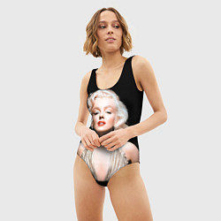 Купальник-боди 3D женский Мерлин Монро 2, цвет: 3D-принт — фото 2