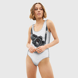 Купальник-боди 3D женский Фотоаппарат на груди, цвет: 3D-принт — фото 2