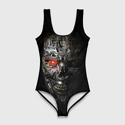 Купальник-боди 3D женский Terminator Skull, цвет: 3D-принт