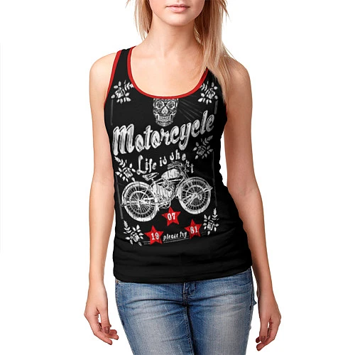 Женская майка без рукавов Moto t-shirt 2 / 3D-Красный – фото 3