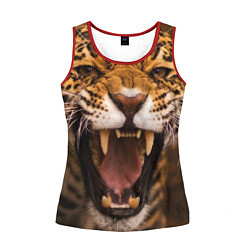 Майка-безрукавка женская Ярость леопарда, цвет: 3D-красный