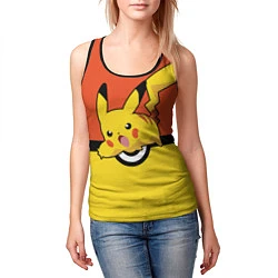 Майка-безрукавка женская Pikachu, цвет: 3D-черный — фото 2