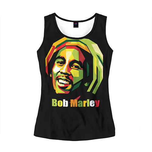 Женская майка без рукавов Bob Marley Smile / 3D-Черный – фото 1